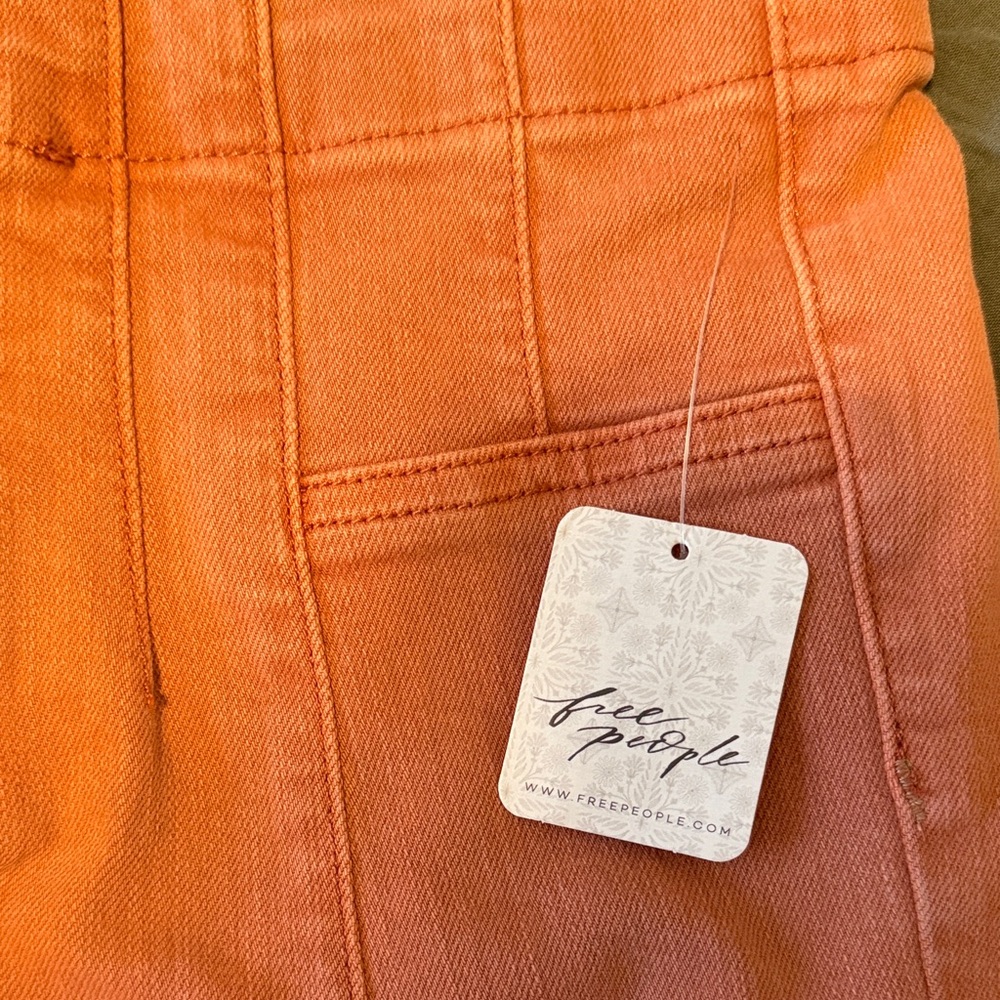 Free People Women's Flare Jeans in Coral - Picture 2 of 5